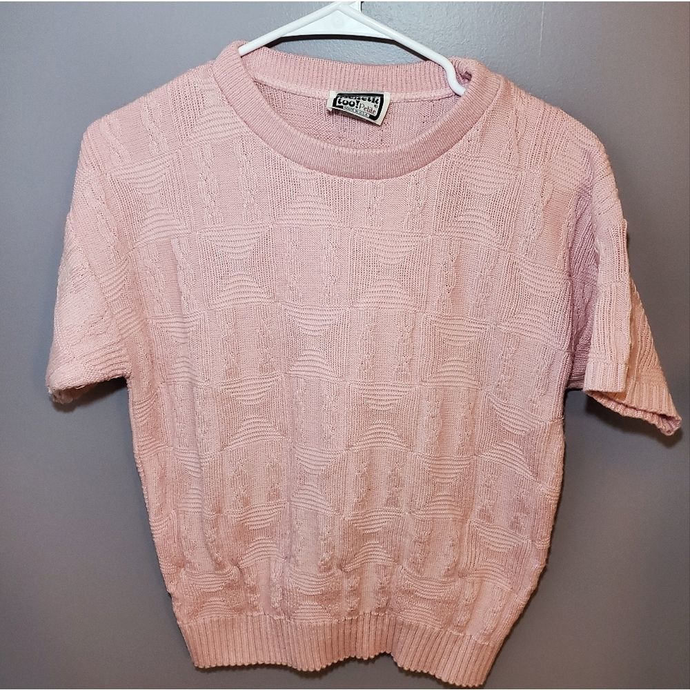 Keneth Too! VINTAGE Petite Mock neck Short Sleeve Sweater Small